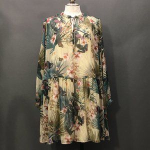 H&M Peasant Sheer, Pattern, Size: 10